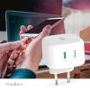 ALIMENTATORE USB NEDIS WCGPD45W100WT 45 W, GaN, Funzione di ricarica rapida, 2,25/3,0A, Numero di uscite: 2, 2x USB-C™, Selezione automatica della tensione